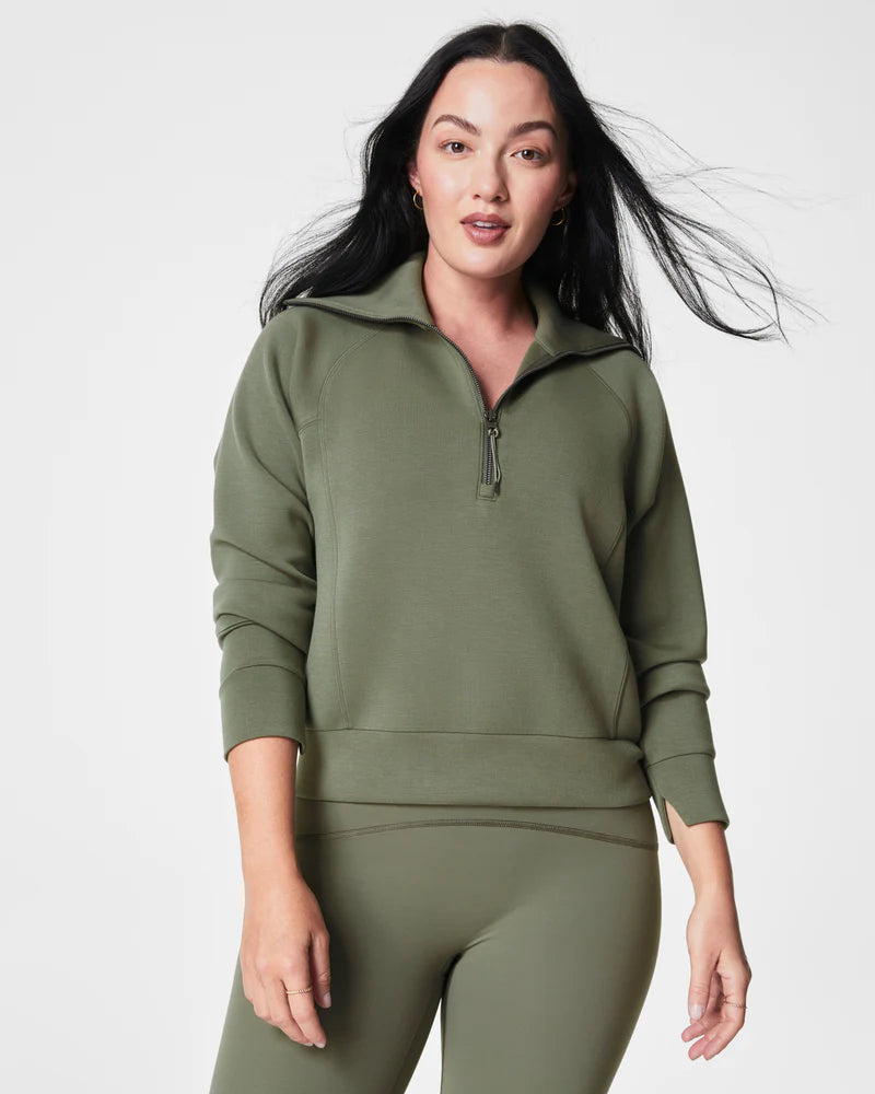 Weekend Discounts to Indulge In SPANX AirEssentials Half Zip - Clover