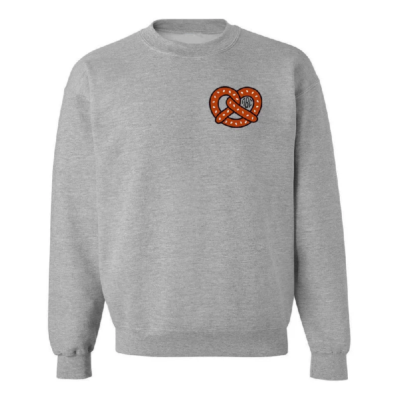 Deal Frenzy Monogrammed Pretzel Crewneck Sweatshirt