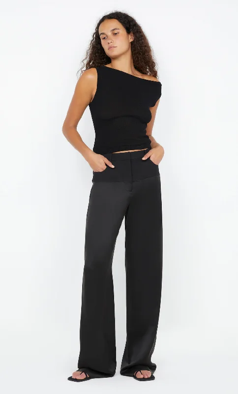 Deal of the Week ELANAH KNIT ASYM TOP - BLACK