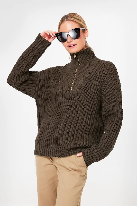 Act Now Wren Natalia Half Zip Sweater