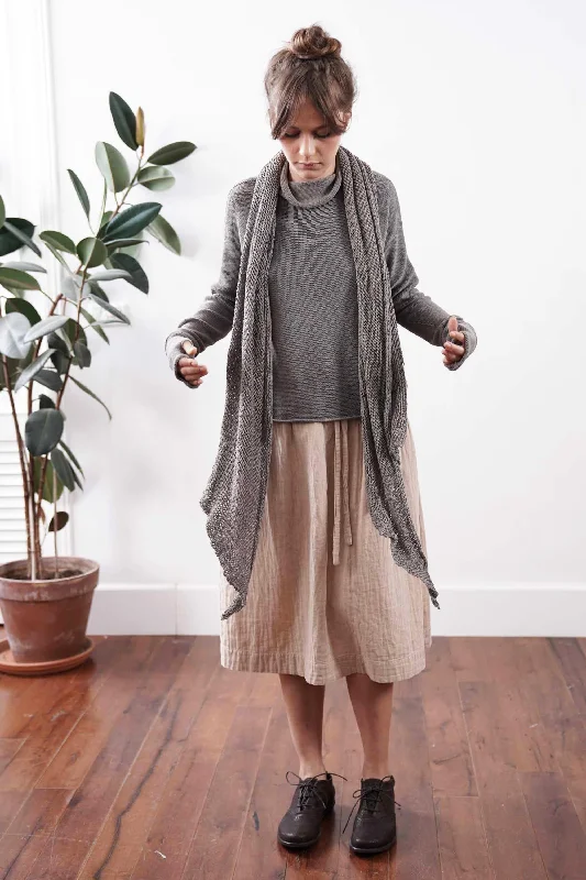 Weekend Specials to Indulge In Turtleneck Baraka knitted Metals Sweater- Charcoal black