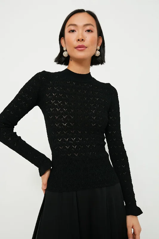 Anniversary Sale Black Rue Fine Knit Gauge High Neck Sweater