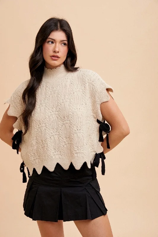 Shop the Weekend Away Vita Scallop Edge Sweater Vest, Oatmeal