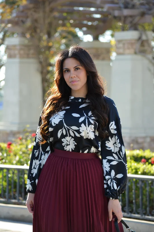 Price Slash Nova Black Abstract Floral Top