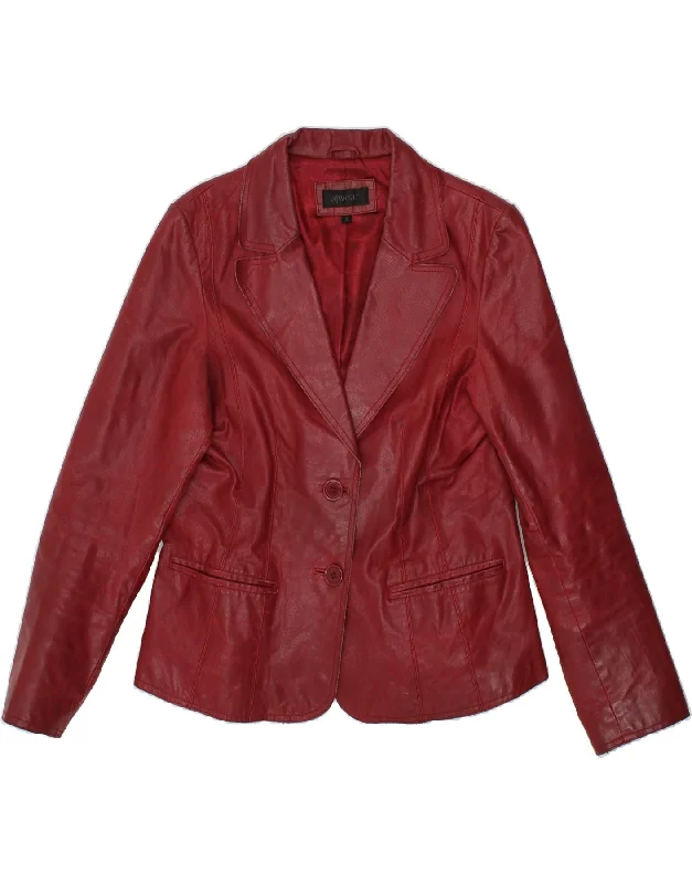Crazy Savings VINTAGE Womens Leather Jacket UK 16 Large Red Leather