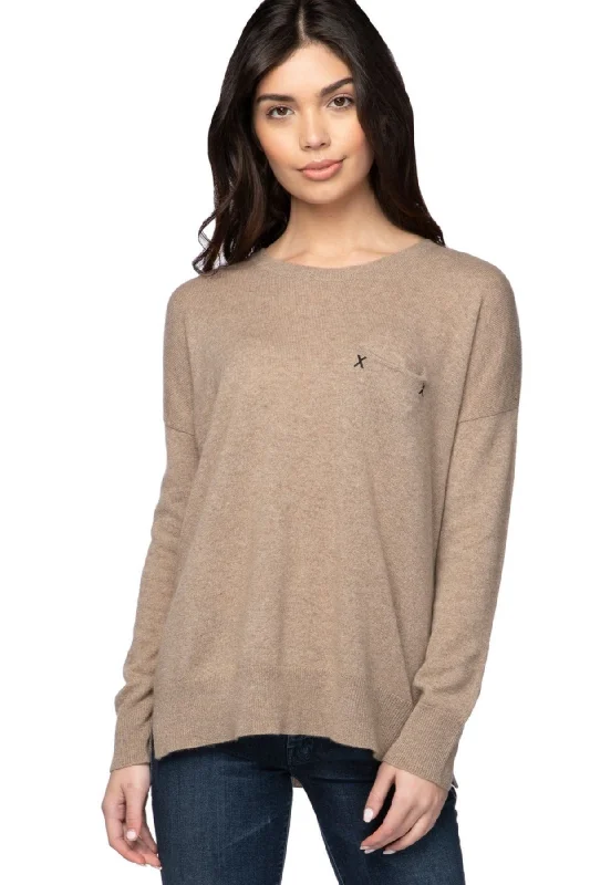 Hot Buy 100% Cashmere Patricia Pocket Crew Sweater