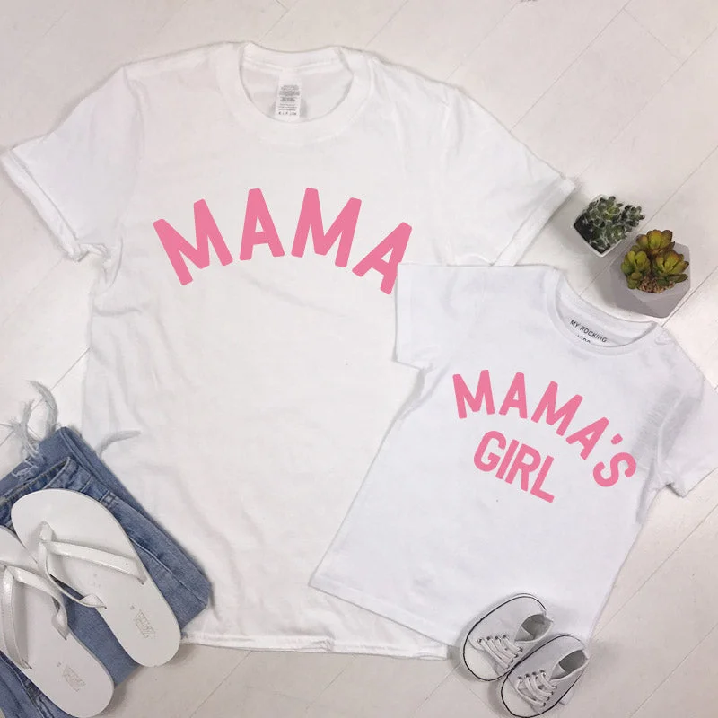 Act Now Mama & Mama's Girl Classic White/Pink T-Shirts