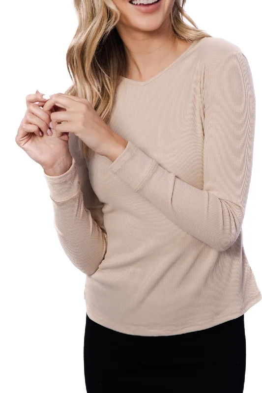 While Supplies Last ROMI TOP LONG SLEEVE (BEIGE)