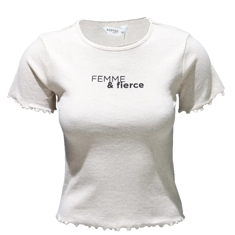 Value Deals Beige Rib T-Shirt