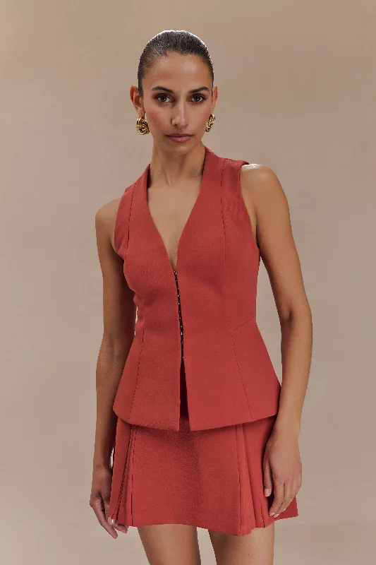 Major Savings Melinda Structured Vest Top - Chilli