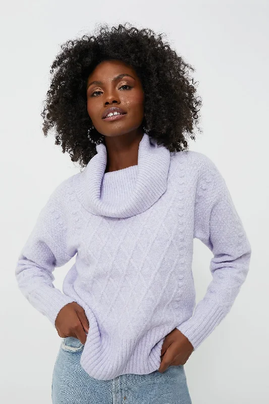 Flash Sale Purple Cotton Turtleneck