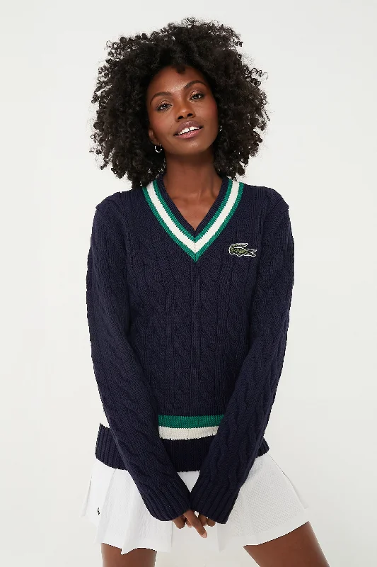 Best Bargains Marine Classic Cable Knit Tennis Sweater