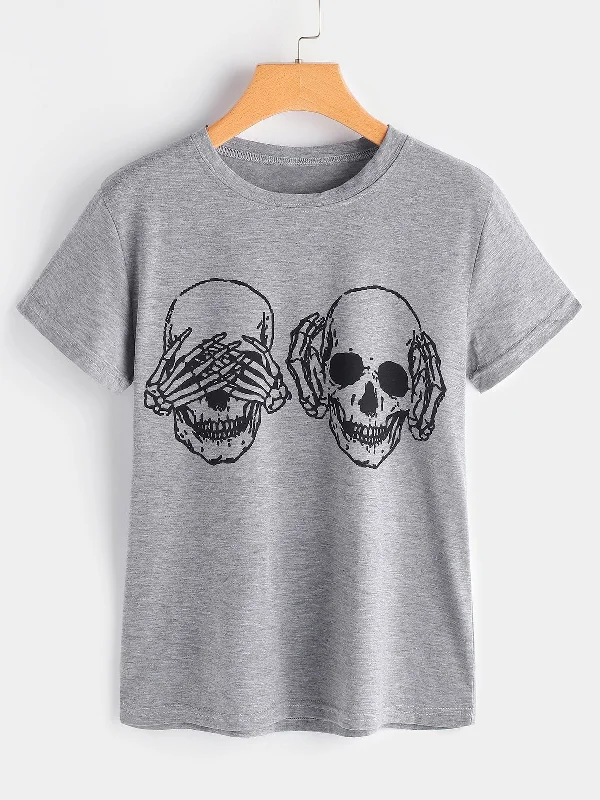 Shop the Weekend Away Custom Round Neck Short Sleeve Grey Fashion T-Shirts