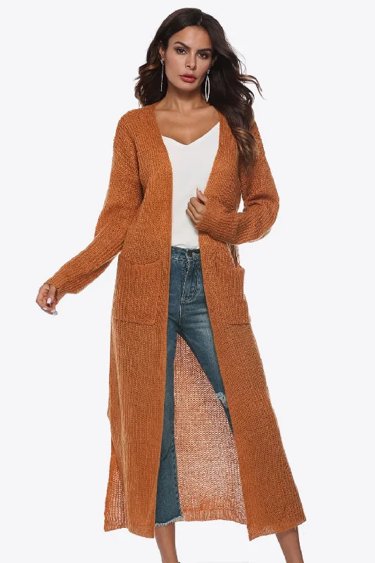 Deal Frenzy Long Sleeve Open Front Buttoned Cardigan
