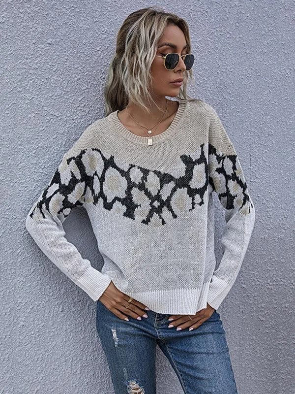 Weekend Discounts to Enjoy Wild Pattern Pullover Sweatshirt Sweater Women