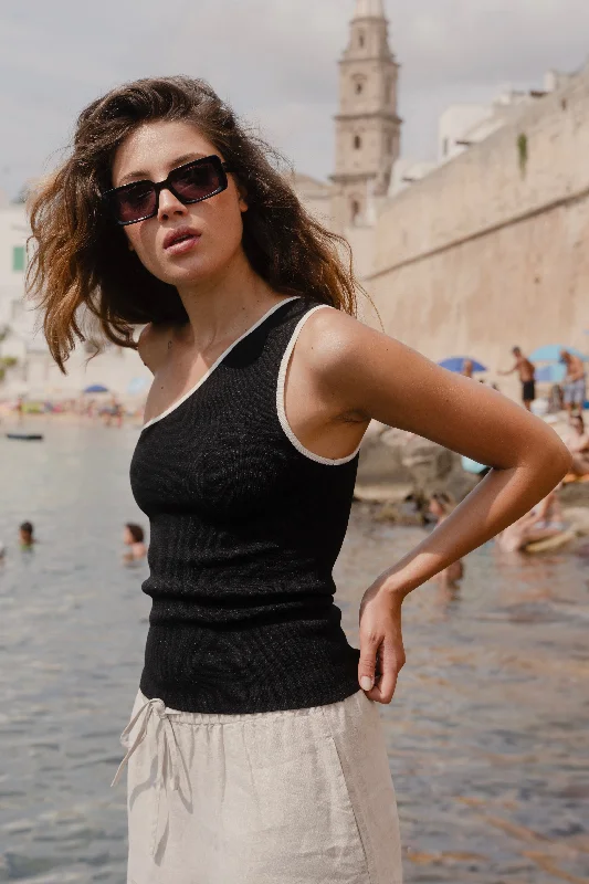 Doorbuster Deal Urban Black One Shoulder Knit Top