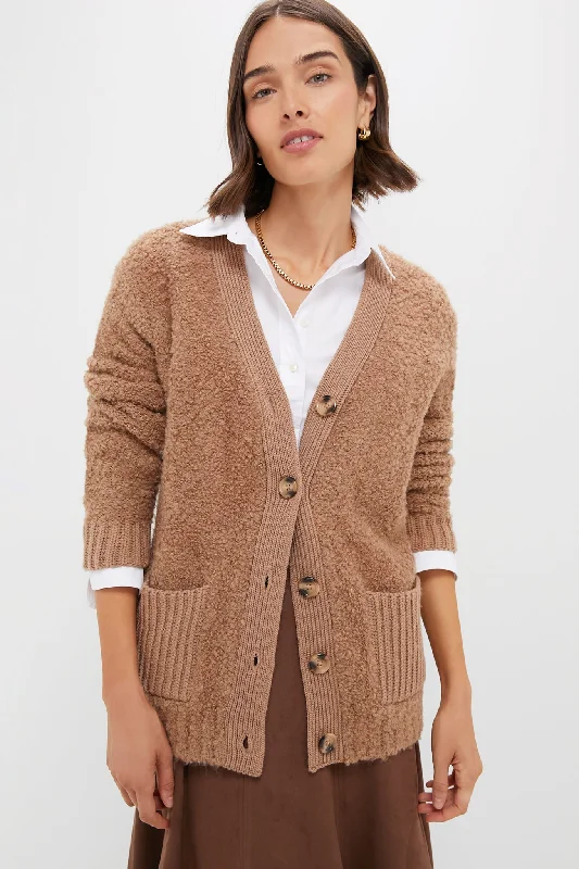 Pay Less Camel Boucle Amy Cardigan