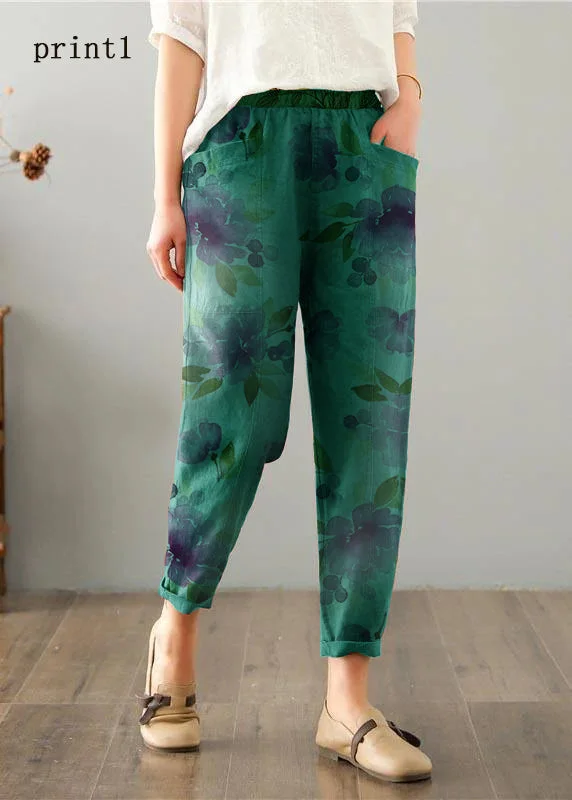 Special Offer Women print1 Cotton Linen Summer Pants