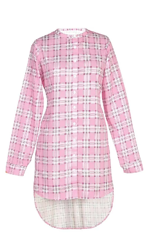 Must-Have Deals Moisture Wicking Crepe Check Printed Tunic With Pockets