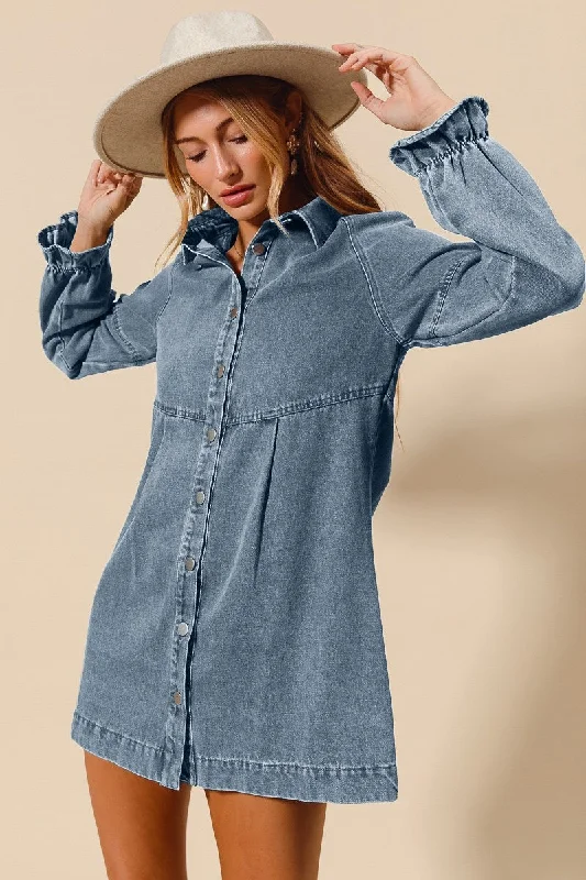 Price Drop Kendra Denim Dress- Denim