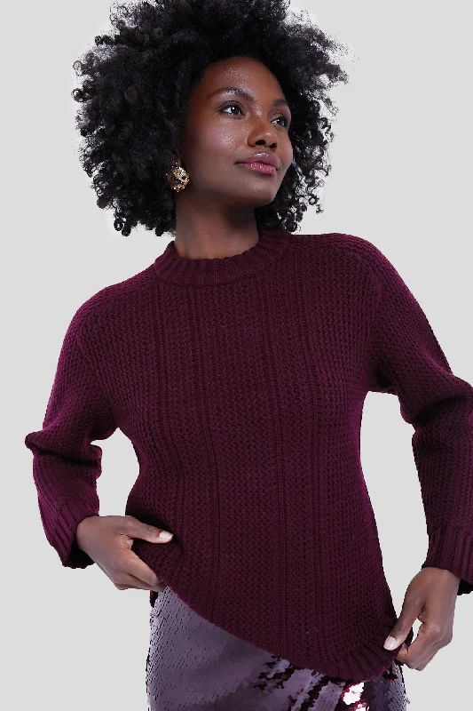 Online Exclusive Burgundy Combey Wool Jumper
