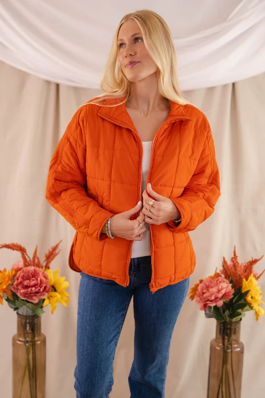Deal Alert Don't Hesitate Puffer Jacket-Rust