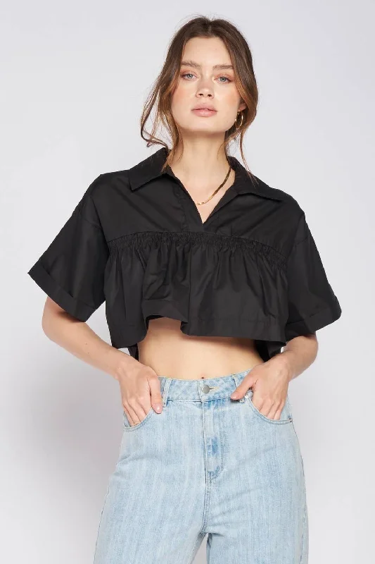 Extra Savings Emory Collared Crop - Black