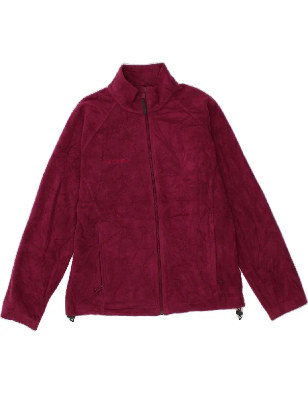 Exclusive Preview COLUMBIA Womens Fleece Jacket UK 16 Large Pink Polyester
