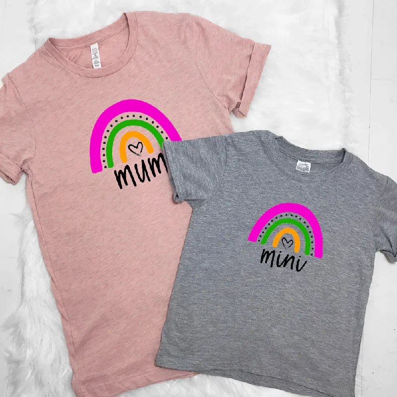 Overstock Clearance Mum & Mini Rainbow Matching Tees (MRK X)