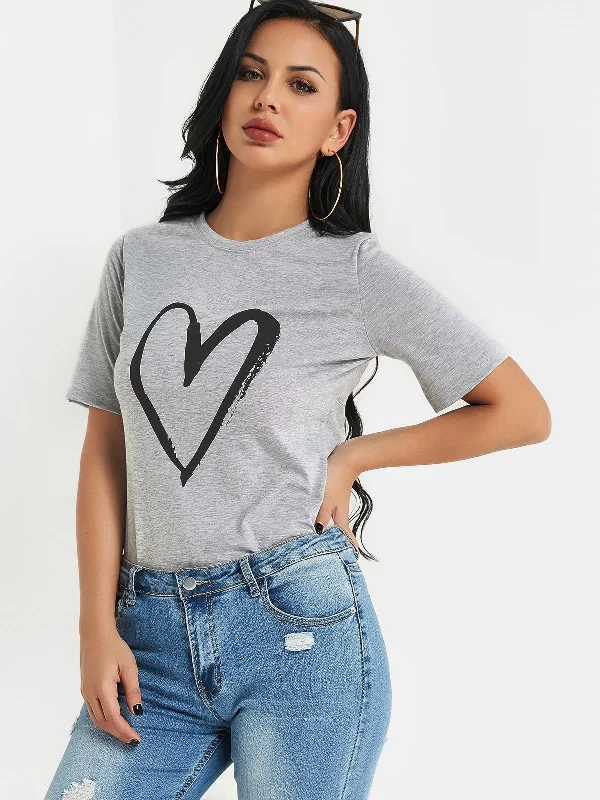 Best Bargains Custom Crew Neck Printed Short Sleeve Grey T-Shirts