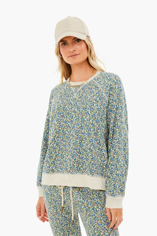 Weekend Deal Cream Field Floral Slouch Sweatshirt