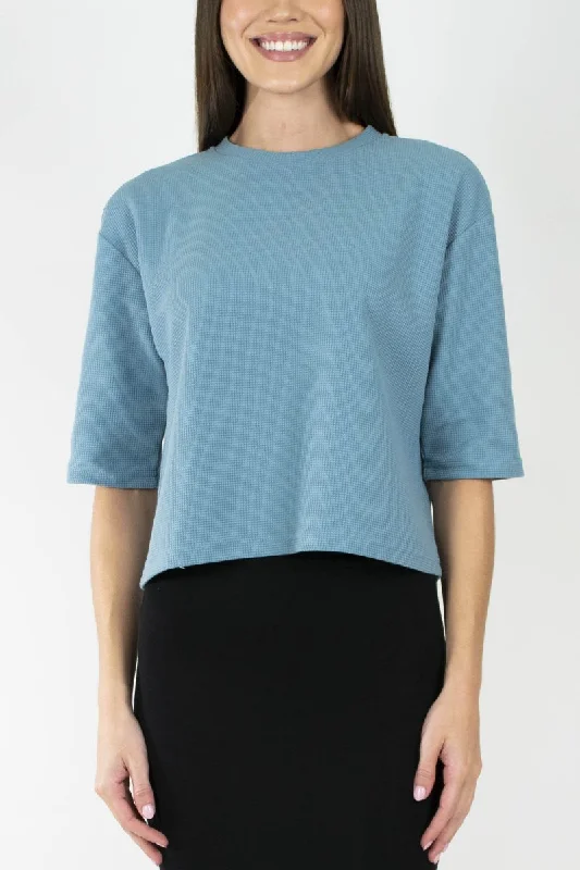 Exclusive Weekend Offers Inside REMI TEE WAFFLE KNIT (BLUE)