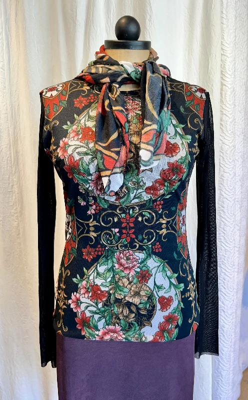 Weekend Flash Sale Two Piece Mesh Top with Scarf