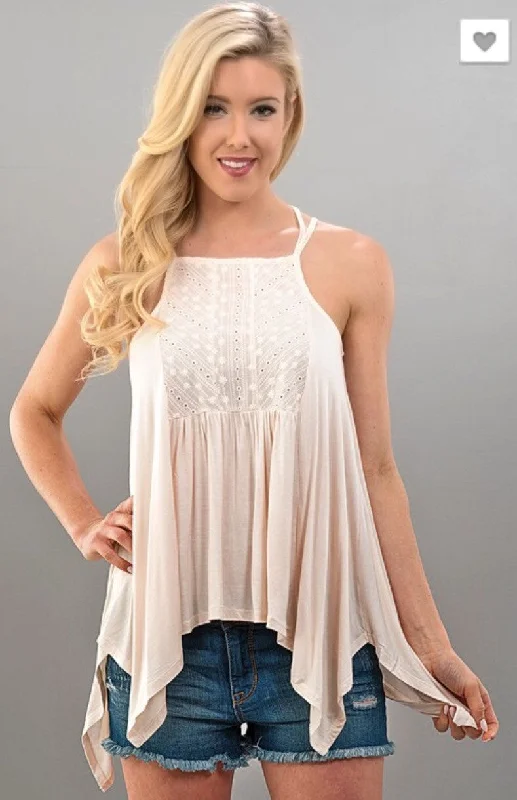 Weekend Savings Spectacle Shark Bite Spaghetti Strap Swing Top