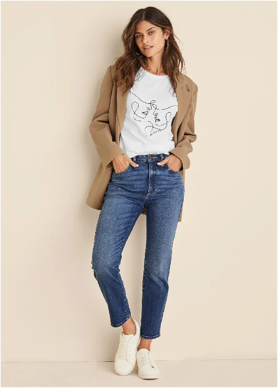 Super Sale Audrey Straight Leg Jeans - Medium Wash