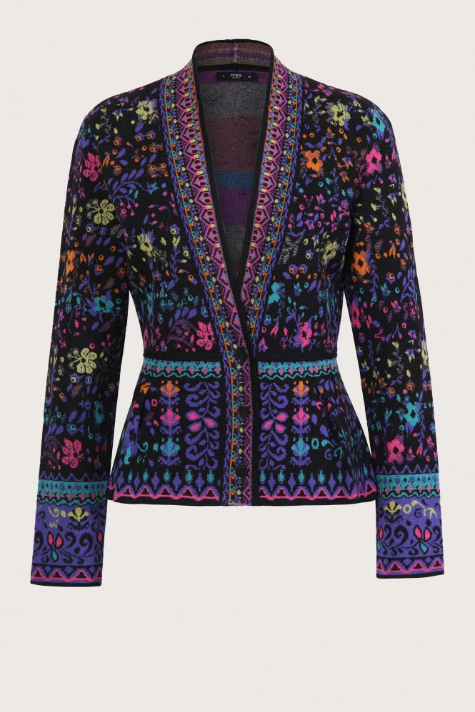 Deep Discounts Jacquard Cardigan/Jacket -Plum