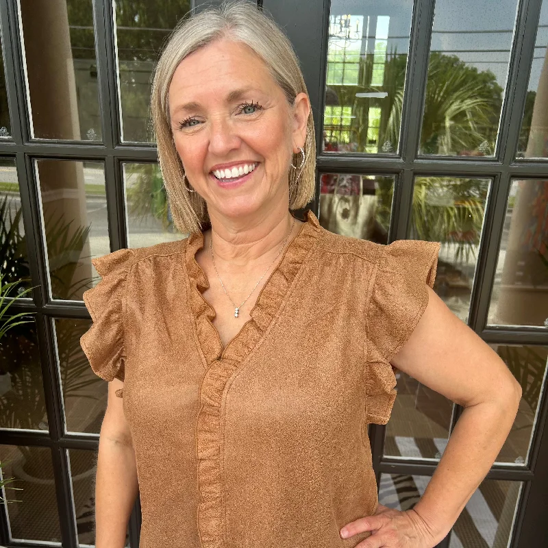 Deal Dash Kay Suede Top | Camel