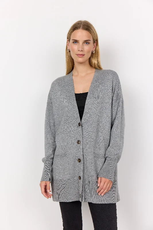 Today’s Deal Dollie 739 Medium Grey Long Button Up Cardigan