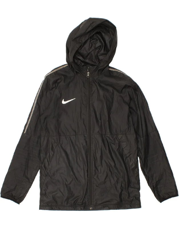 Weekend Bargains to Indulge In NIKE Womens Hooded Rain Jacket UK 14 Medium Black Polyester Weekend Bargains to Indulge In NIKE Womens Hooded Rain Jacket UK 14 Medium Black Polyester