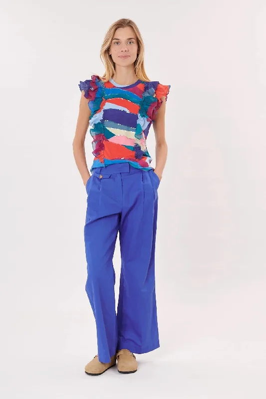 Price Rollback Kinsley Mixed Tee Top -Ocean