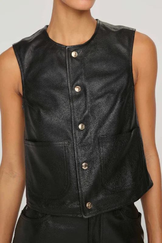 Sale Event DL1961 - Leather Vest (Obsidian)