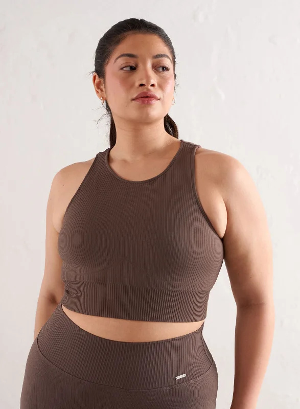 Unmissable Offer Macchiato Ribbed Seamless Crop Top