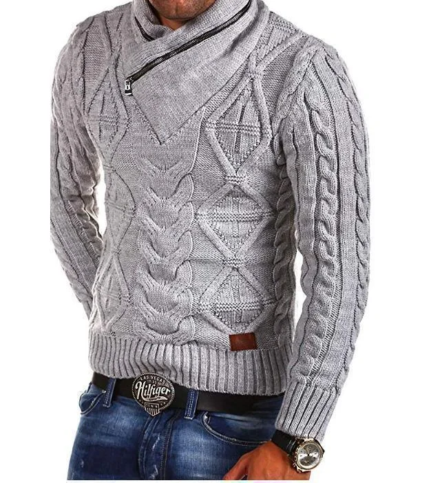 Reduced Prices Zipper Turtleneck Sweater For Men