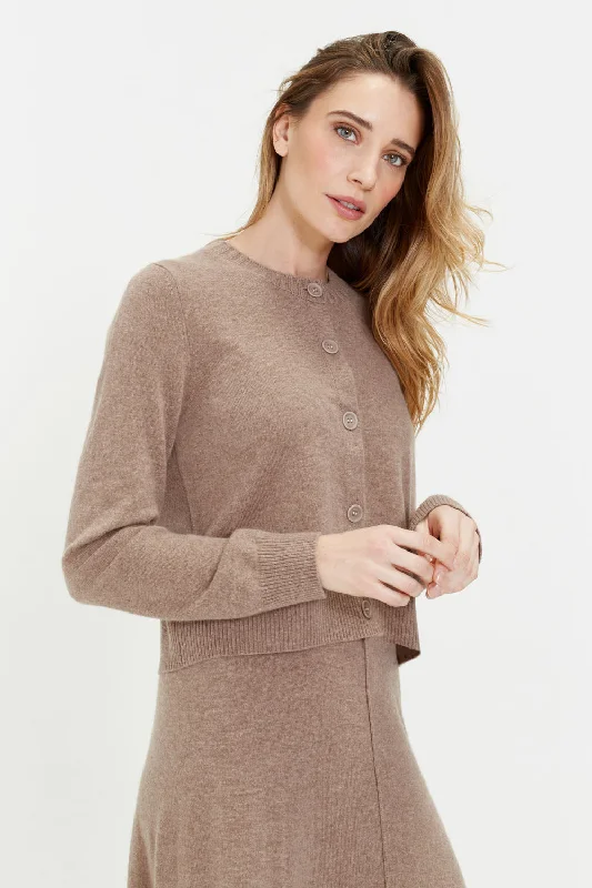 Lowest Prices Hazel Wool-Cashmere Crew Neck Cardigan