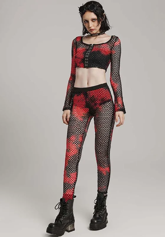 Weekend Savings Spree Badriyah Fishnet [Black/Red] | LEGGINGS*