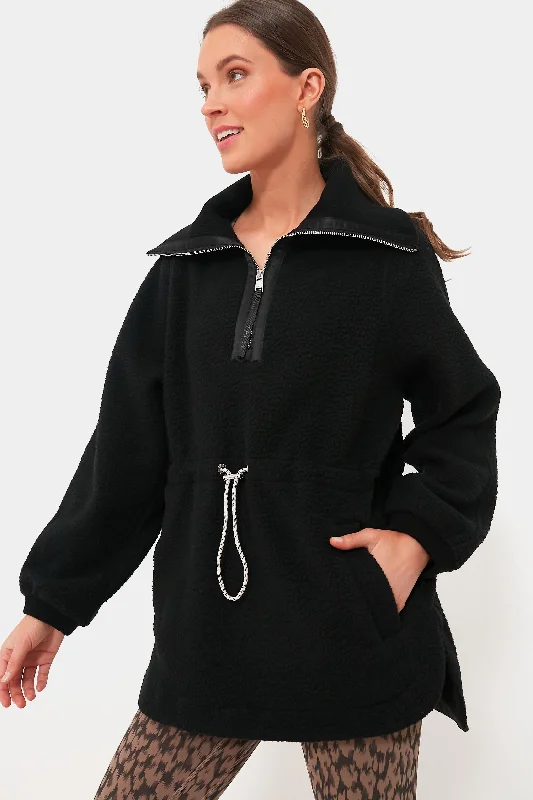 Final Clearance Black Parnel Half Zip Fleece