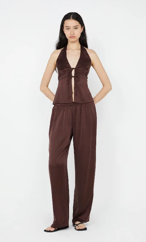 Weekend Savings Sensation KAIA HALTER TOP - CHOC PLUM