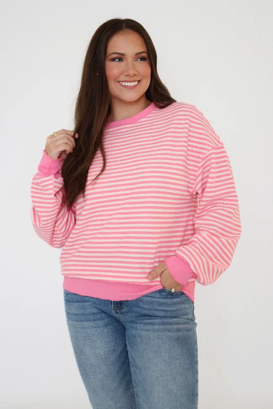Weekend Offers That Excite Marlee Stripe Top- Pink