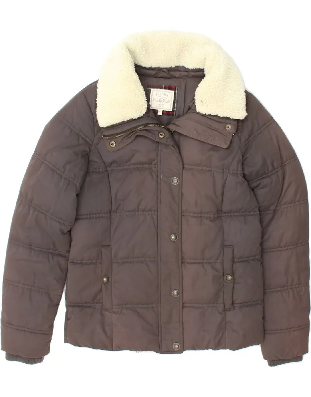 Crazy Deals FAT FACE Womens Padded Jacket UK 8 Small Brown Polyester
