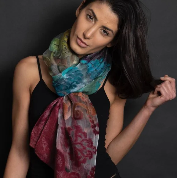 Overstock Spain in America Brocade Burnout Scarves
